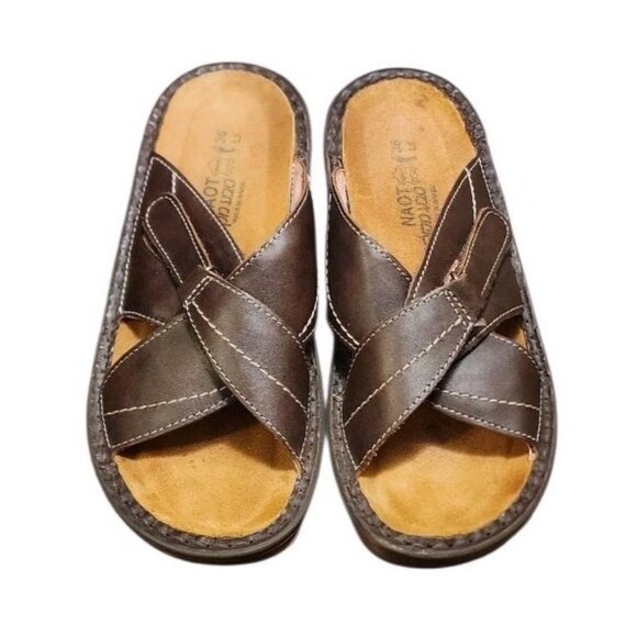 Naot Monterey Sandals Slip On Cross Strap Leather Casual Comfort Shoes 5 Eu 36 - Picture 1 of 8